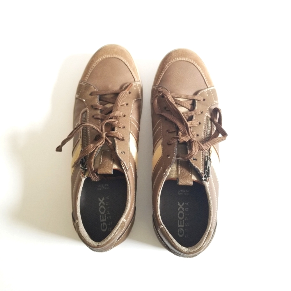 Geox Respira Mens Leather Suede Lace  Up Sneakers Size US 8 Brown - Picture 3 of 12